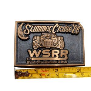 Summer Cruise Belt Buckle Car Club Wichita KS Street Roadsters Rods WSRR 1986